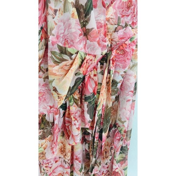 Bronx and Banco Rosa Wrap silk blend Dress in Rose & Multicolor XL(US10) - Picture 7 of 10